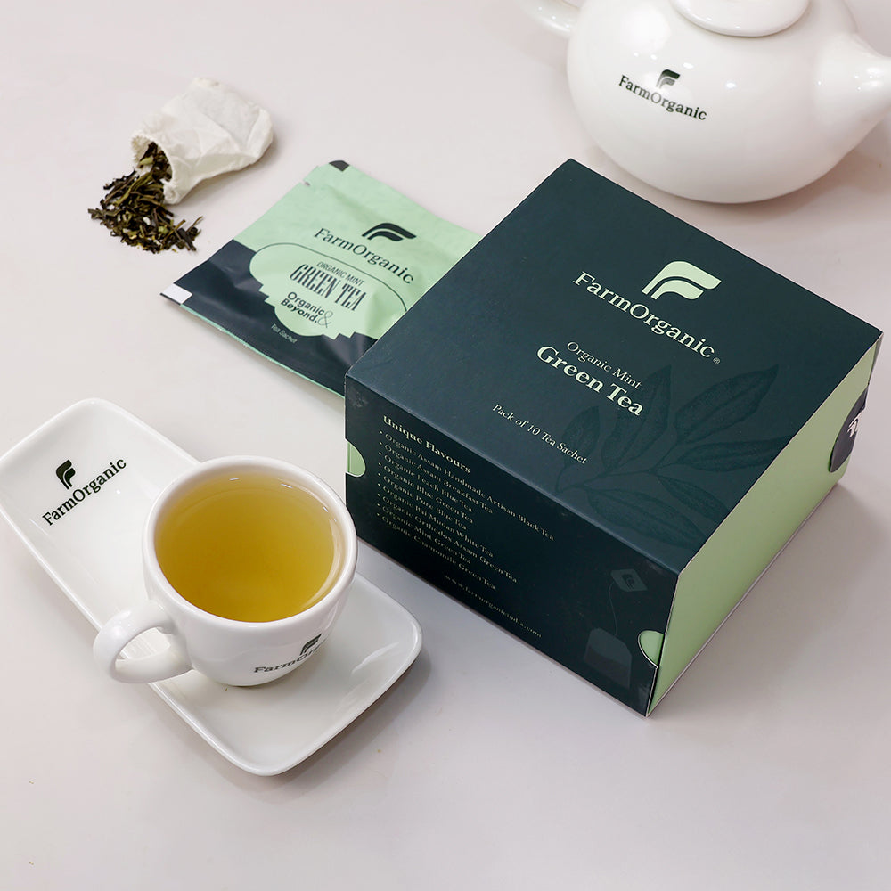 Organic Mint Green Tea Pack Of 10
