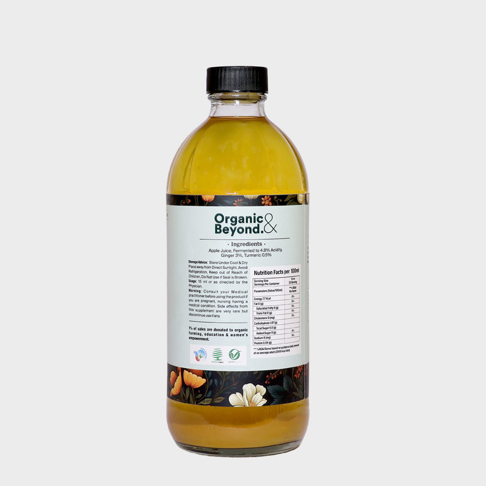 Organic Apple Cider Vinegar Naturally Infused With Ginger & Turmeric