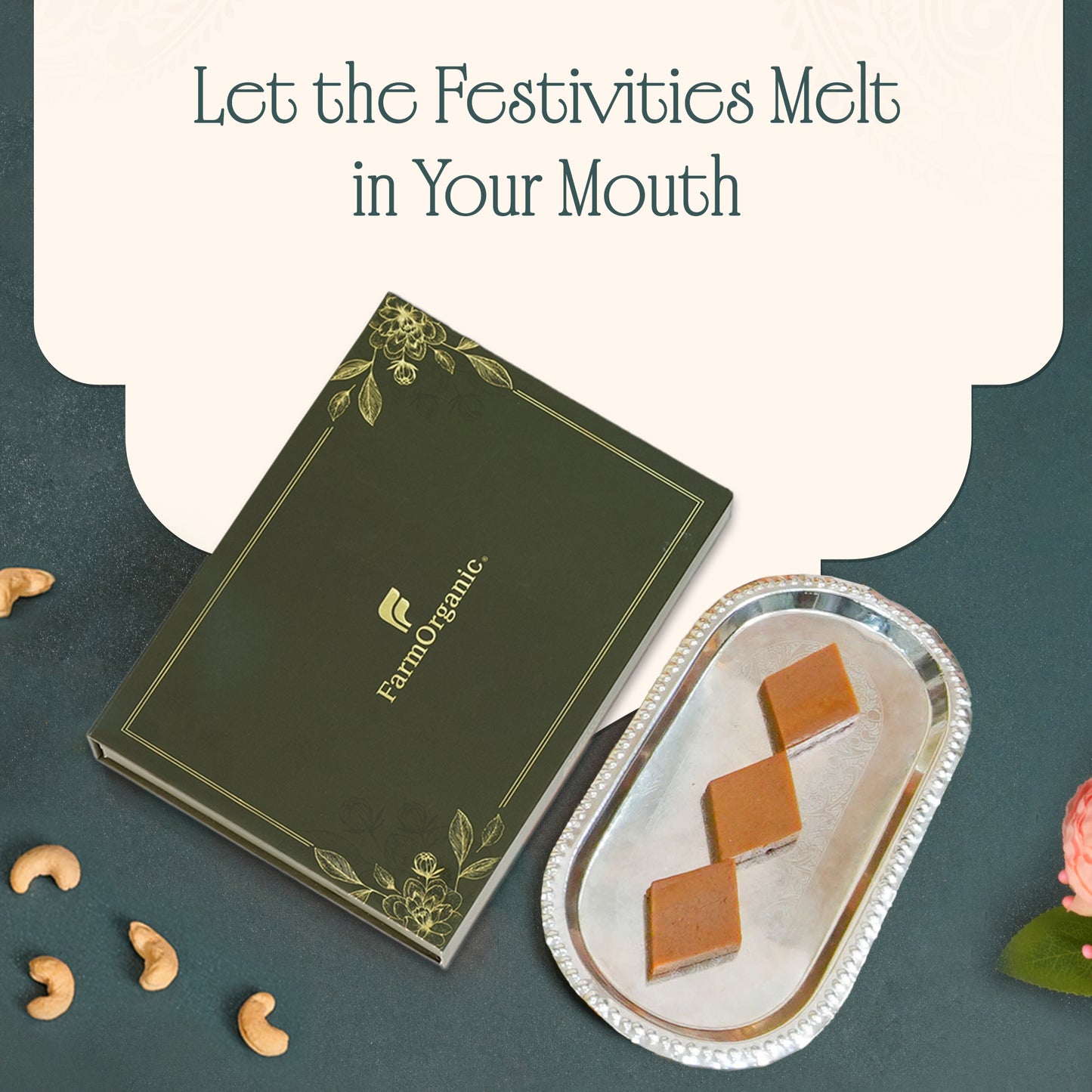 The Golden Luxirous Bite - Organic Kaju katli with jaggery - 250g