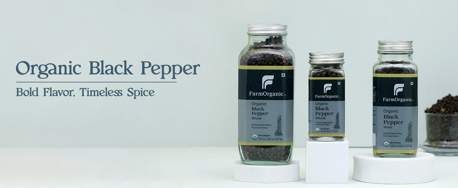 Organic Black Pepper Whole Banner