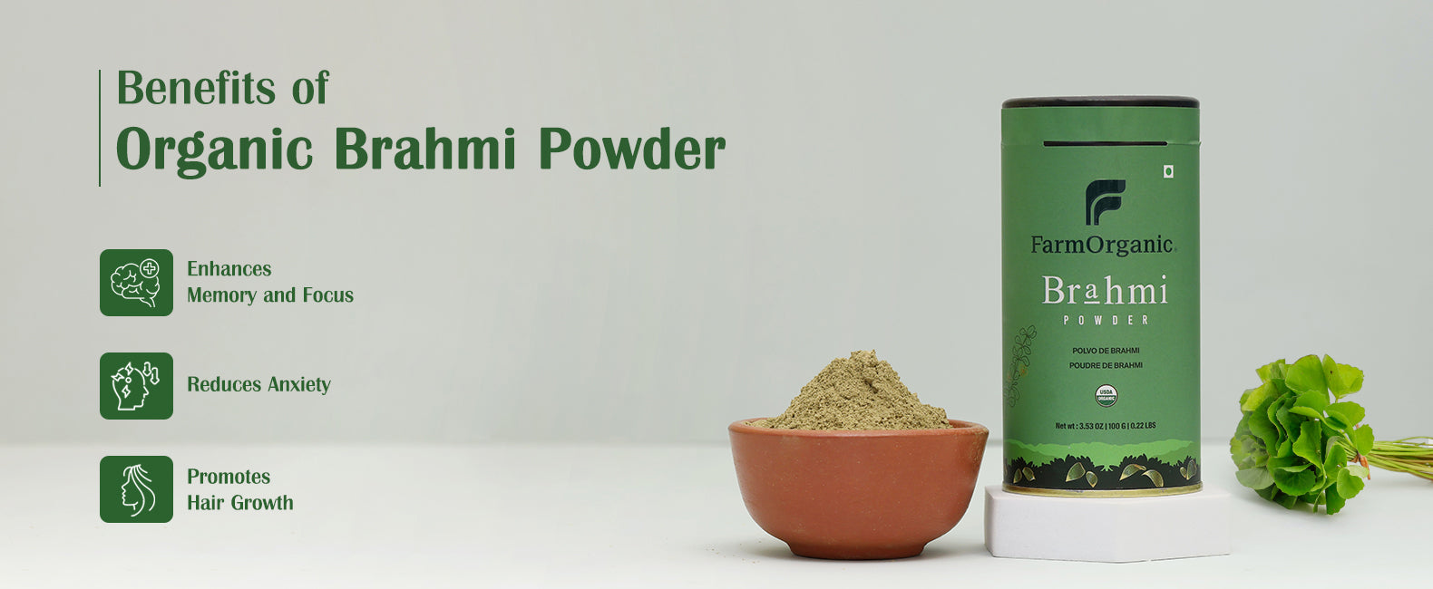 Organic Brahmi Powder Banner