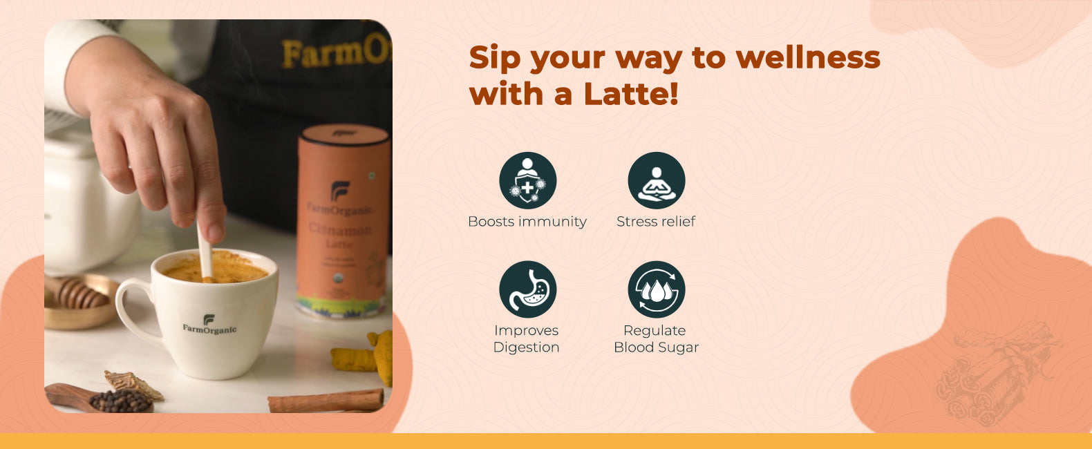 Organic Cinnamon Latte Banner