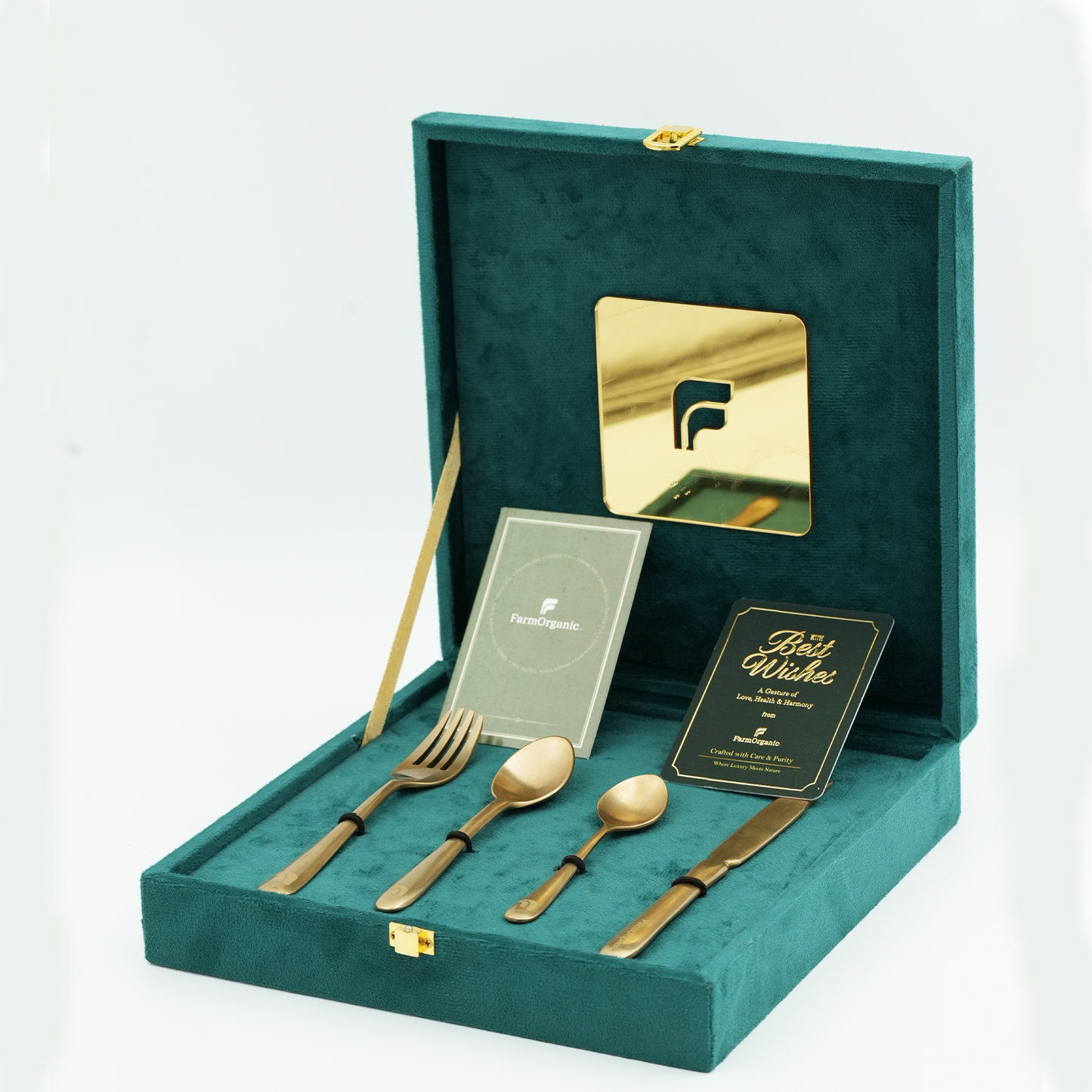 The Luxury Crown - Premium 4-Piece Golden Cutlery Set