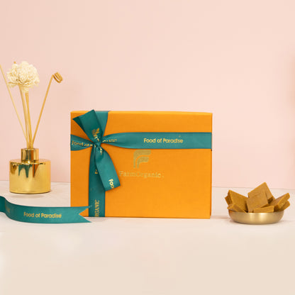 The Golden Luxirous Bite - Organic Kaju katli with jaggery