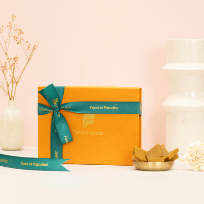 The Golden Luxirous Bite - Organic Kaju katli with jaggery