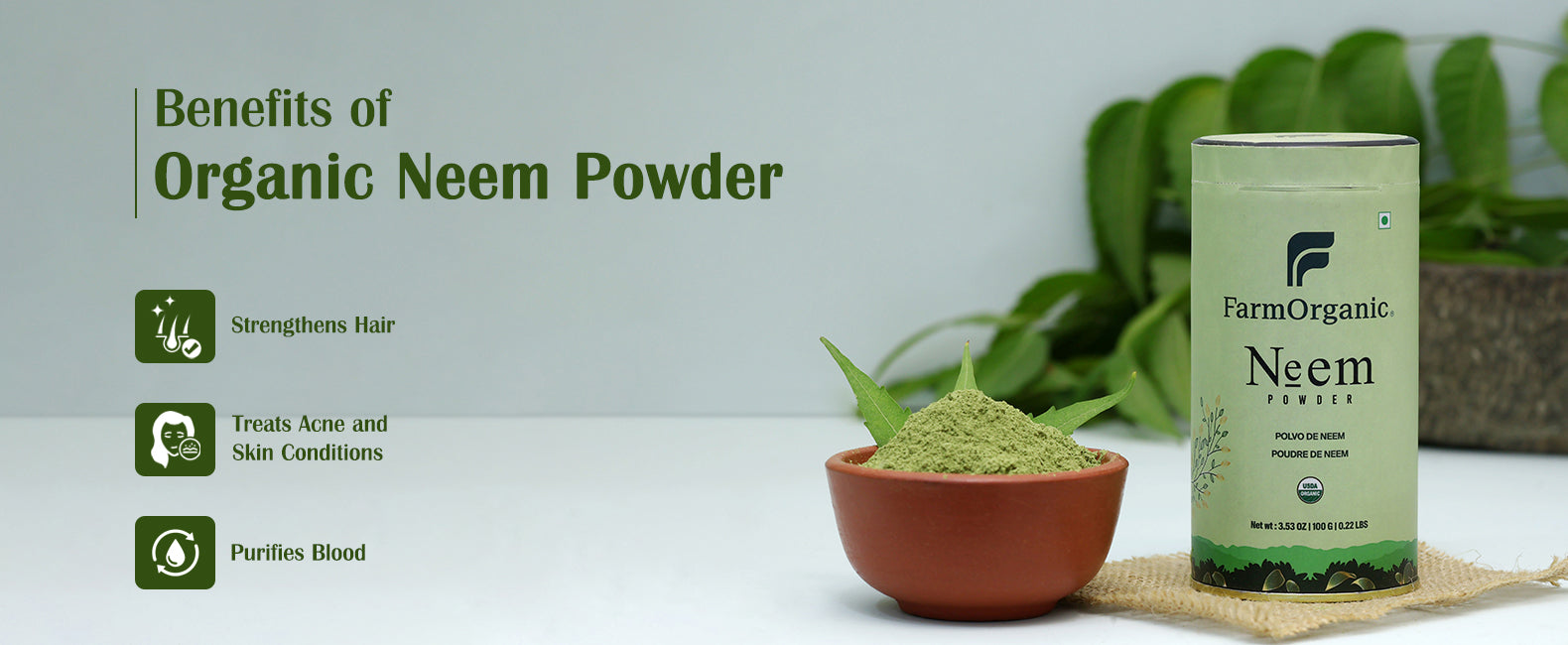 Organic Neem Leaf Powder Banner