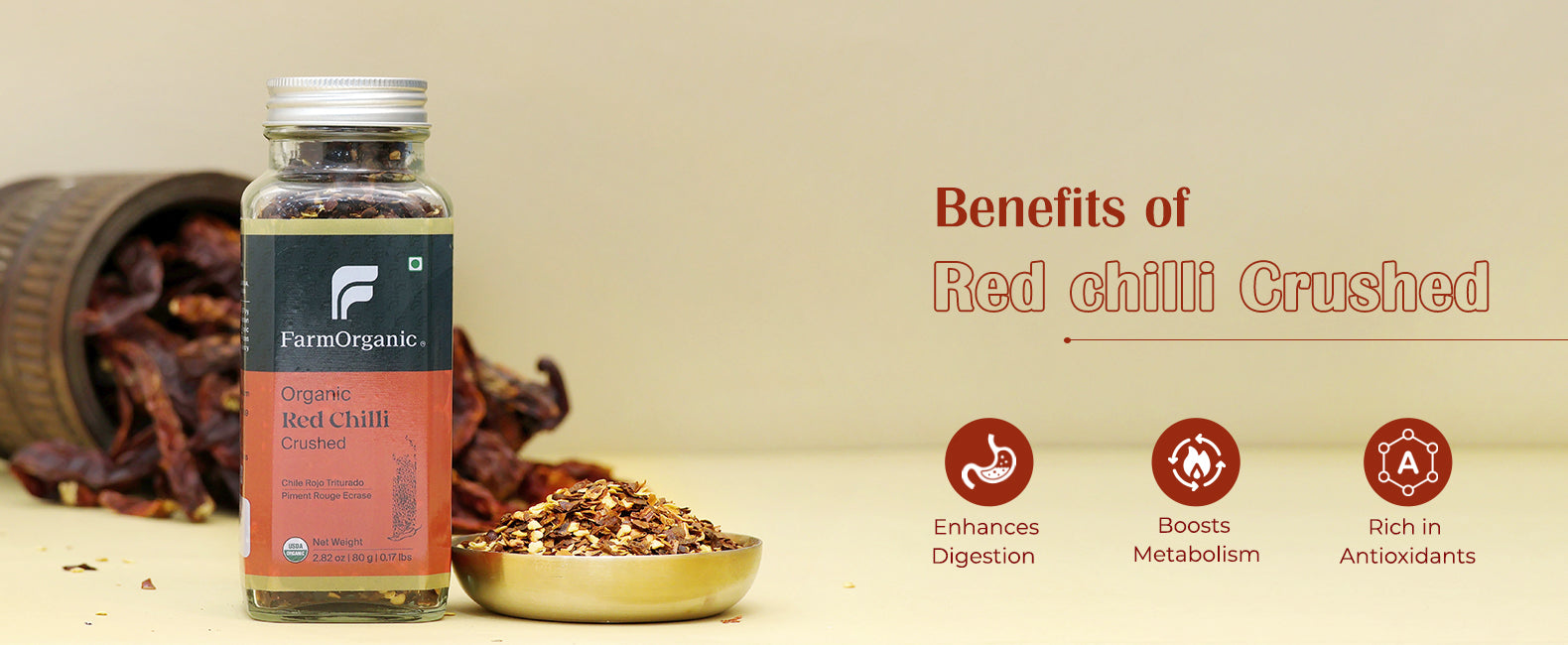 Organic Red Chilli Crushed Banner