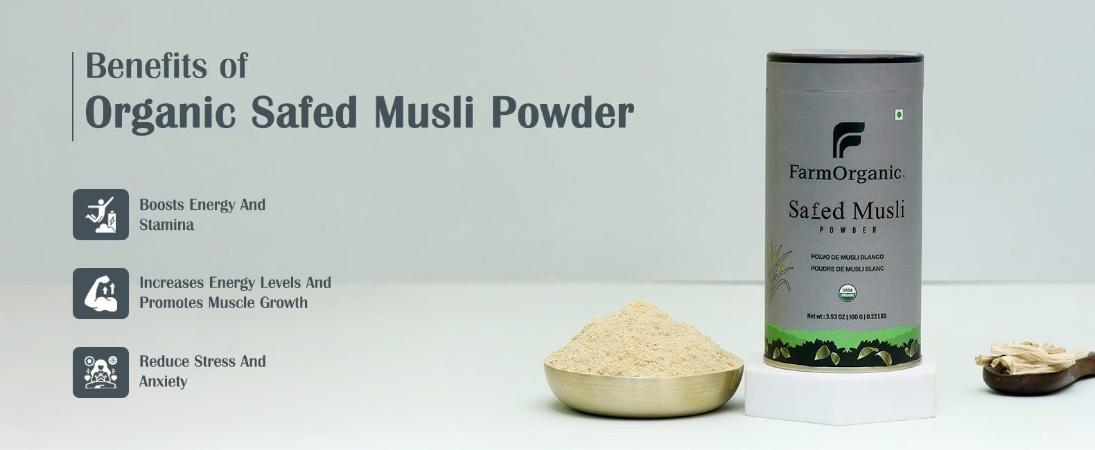 Organic Safed Musli Powder Banner