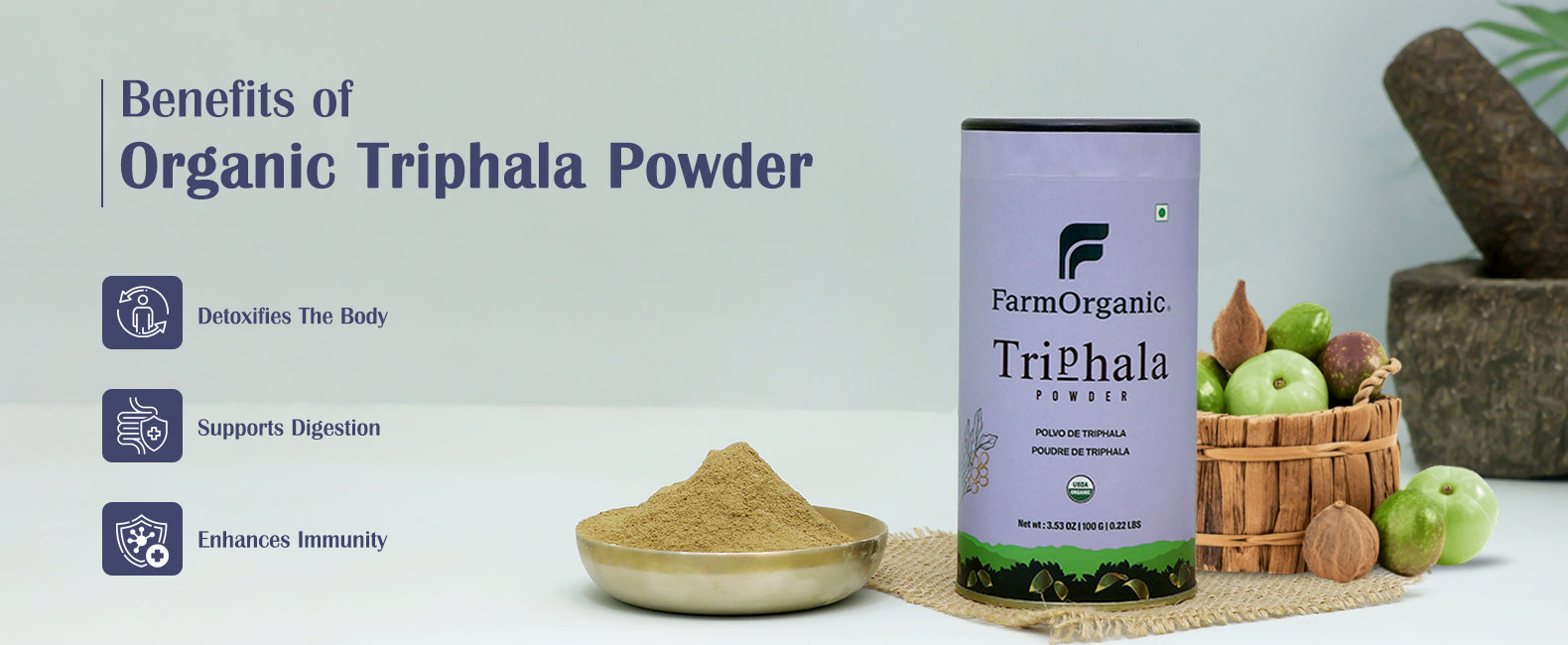 Organic Triphala Powder Banner