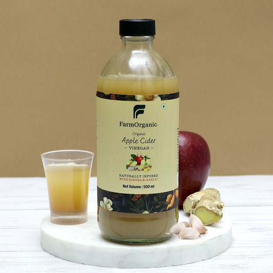 Organic Apple Cider Vinegar Naturally Infused With Ginger & Garlic